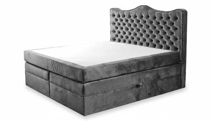 Lit sommier à ressorts Lits Rembourrage Lit Hôtel Cuir Textile Tissu 180x200cm Velours Mobilier