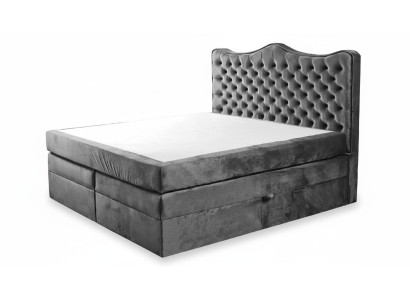 Lit sommier à ressorts Lits Rembourrage Lit Hôtel Cuir Textile Tissu 180x200cm Velours Mobilier