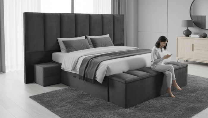 Boîte de conception de literie textile de matelas d'hôtel de printemps, lit double