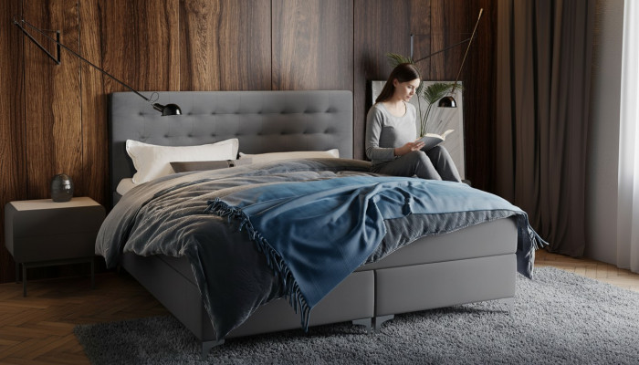 Meubles de chambre Lit cadre 180x200 Lit de design de luxe Lits doubles Rembourrage