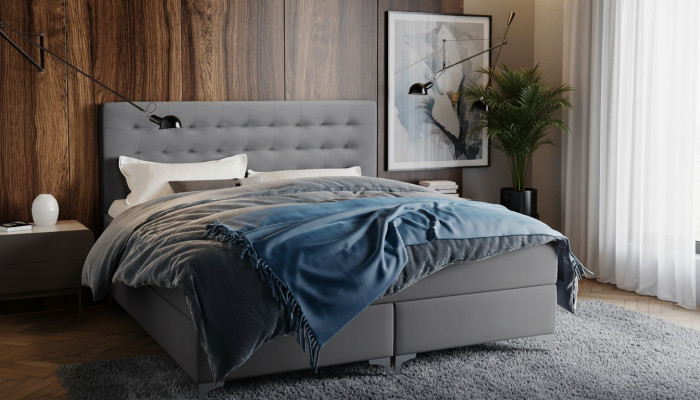 Meubles de chambre Lit cadre 180x200 Lit de design de luxe Lits doubles Rembourrage