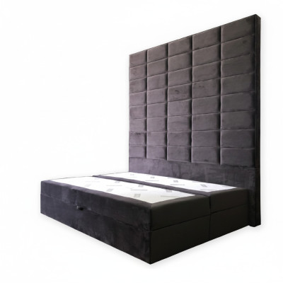 Lit double Rembourré Lit Marron 180x200 Lits Mobilier de luxe Design Panneau mural nouveau