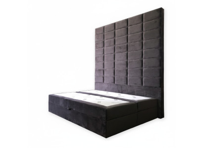 Lit double Rembourré Lit Marron 180x200 Lits Mobilier de luxe Design Panneau mural nouveau