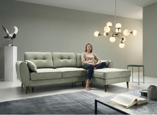Canapé d'angle design Canapé en L-forme Mobilier Lit Fonctions Textile Cuir Canapé-lit
