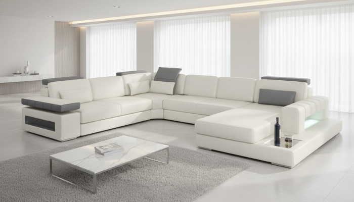 Designer Living Landschaft Sofa Couch Ecksofa Polsterung Wohnlandschaft U-Form