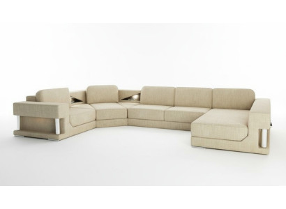 Canapé d'angle Fonction Lit Design Moderne Canapé Tissu U-Shape Canapé Paysage de Vie