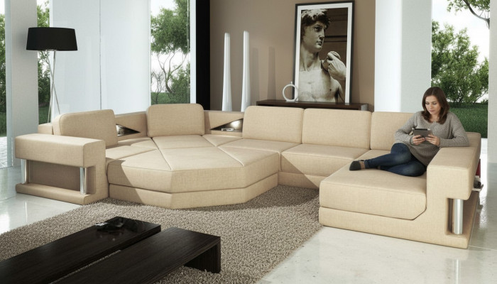 Canapé d'angle Rembourrage Siège Tissu Canapé Canapés Forme en U Paysage de vie Mobilier neuf