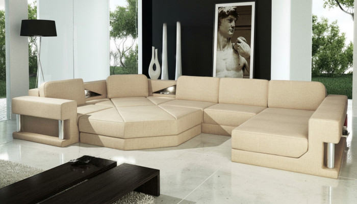Canapé d'angle Rembourrage Siège Tissu Canapé Canapés Forme en U Paysage de vie Mobilier neuf