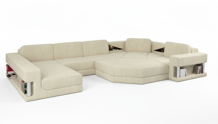 Canapé d'angle design en tissu Sofas modernes en forme de U Paysage de vie Coin rembourré Mobilier neuf