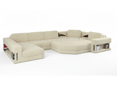 Canapé d'angle design en tissu Sofas modernes en forme de U Paysage de vie Coin rembourré Mobilier neuf