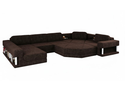 Canapé d'angle design en forme de U Fonction lit Tissu Canapés Canapé-lit en cuir Tissu neuf