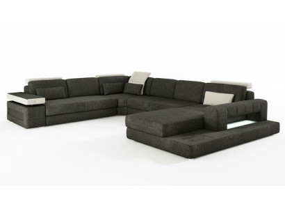 Paysages vivants Canapé d'angle Canapé Tissu Cuir Rembourrage Canapé d'angle Forme en U nouveau