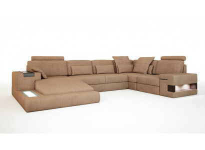 U-forme Canapés rembourrés Design textile Paysage de vie illuminé Canapé d'angle Canapé Sofa
