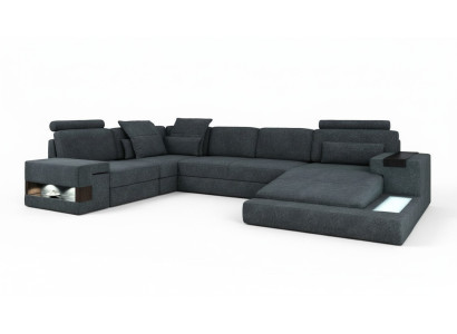 Canapé d'angle rond Rembourrage xxl Grand canapé en forme de U Salon paysage Canapés en forme de U neufs