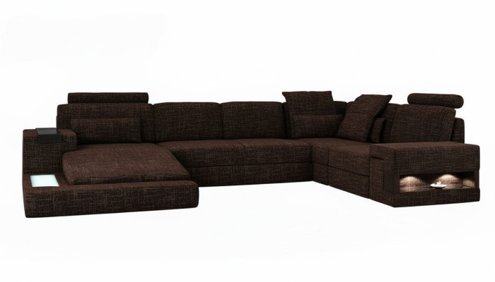 Canapé d'angle en U Canapé moderne Canapé en cuir Canapé d'angle Revêtement en tissu Textile Design Sofa