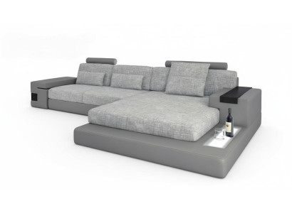 Canapé d'angle design en cuir en forme de L, style moderne, canapé rembourré pour salon, neuf