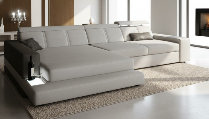 Canapé d'angle design L-forme Canapé Rembourrage Tissu Canapés de luxe Canapé de salon Places
