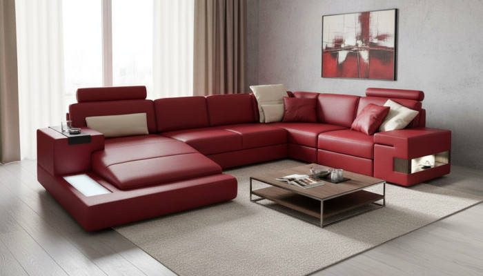 Paysage vivant Canapé d'angle en U Canapé Coussin de siège Canapé Rembourrage de canapé Canapé moderne Nouveau sofa