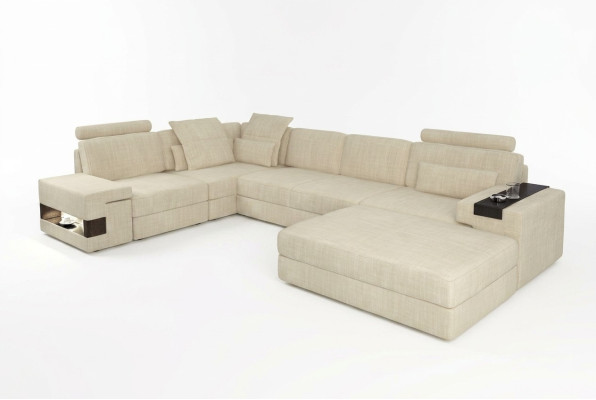 Canapé en tissu canapé en forme de L mobilier de salon design d'angle moderne style doux ensemble de 2 pièces