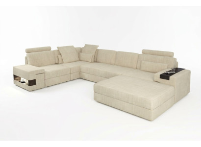 Canapé en tissu canapé en forme de L mobilier de salon design d'angle moderne style doux ensemble de 2 pièces