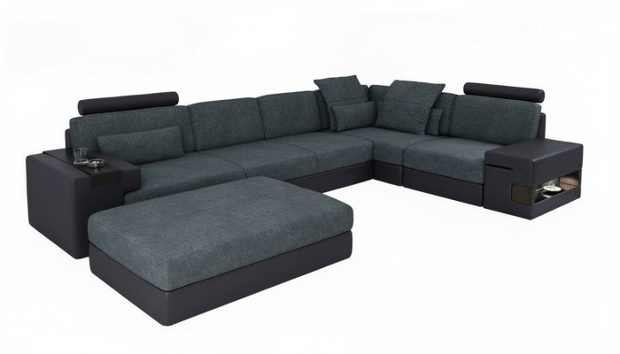 Ensemble de sièges en forme de L avec coussins de siège nouveau canapé d'angle en bois Mobilier rembourré paysage vivant