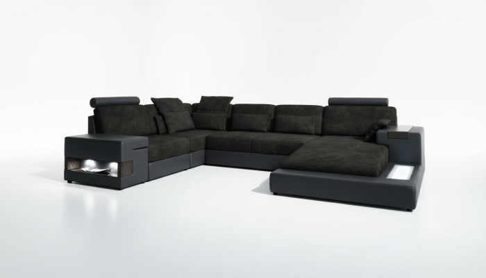 Canapé design Canapés d'angle en forme de U Tissu de canapé moderne Mobilier de salon Canapé d'angle Textile sofa