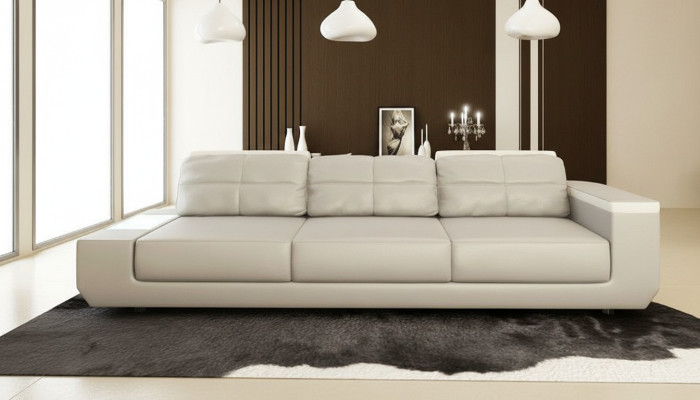 Canapé 3 places canapés de luxe en simili cuir grands canapés de designer rembourrés trois places