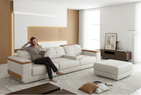 Canapé 3 places en tissu Canapés Canapé Rembourrage Canapé de luxe Style moderne Grand canapé xxl