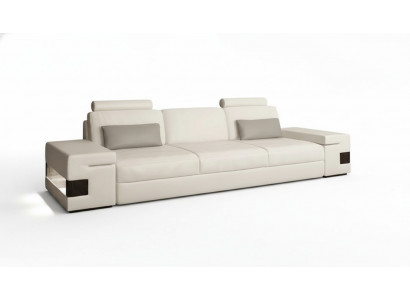 Canapé design de luxe moderne 3 places en tissu d'ameublement blanc XXL grand