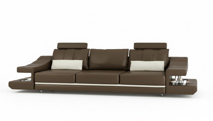 Canapé design de luxe moderne 3 places en tissu marron pour canapés d'angle