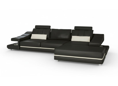 Canapé en cuir élégant de luxe moderne 3 places avec tabouret pour salon bureau nouvel art