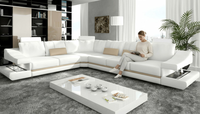 Séjour design moderne canapés divans élégance L-forme canapé d'angle tissu canapé nouveau