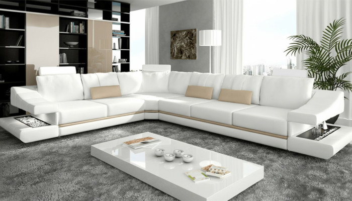 Séjour design moderne canapés divans élégance L-forme canapé d'angle tissu canapé nouveau