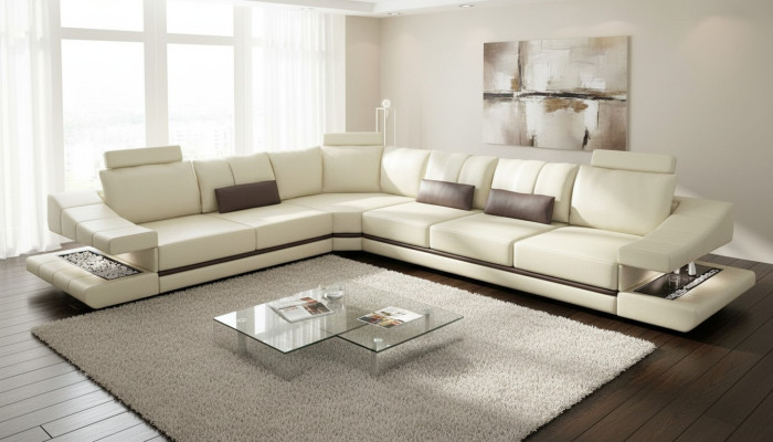Canapé d'angle Canapé d'angle Canapé Meubles rembourrés Salon Textile en forme de L Sofas