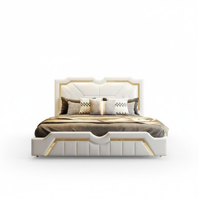 Conception Lit Rembourrage Luxe Double Lits Hôtel Mariage 180x200cm Sommeil