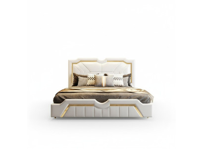 Conception Lit Rembourrage Luxe Double Lits Hôtel Mariage 180x200cm Sommeil