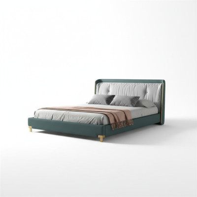 Lit double Lits Design Rembourrage Chambre 180x200cm Moderne Bois