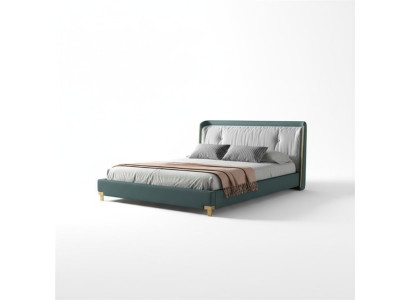 Lit double Lits Design Rembourrage Chambre 180x200cm Moderne Bois