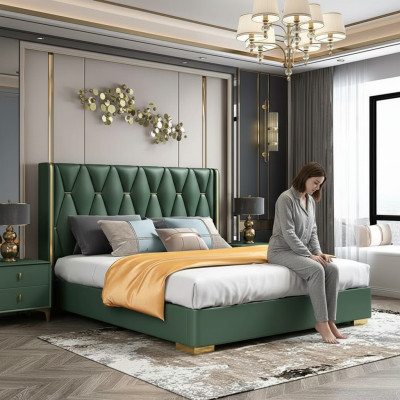 Des lits modernes de luxe pour une chambre de sommeil en Italie, un nouveau design de lit luxueux double.
