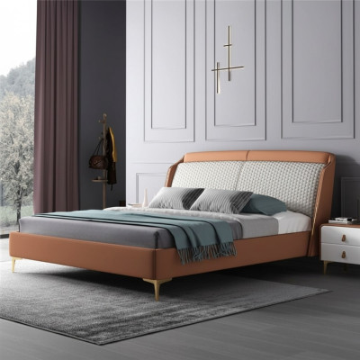 Revêtement de lit Design de luxe Hôtel Double Mariage Chambre de couchage en cuir 180x200cm