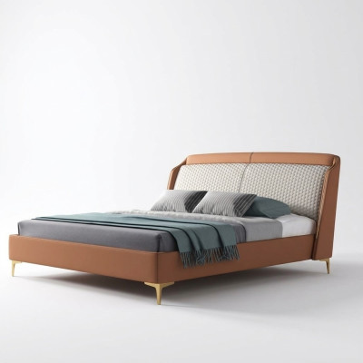 Revêtement de lit Design de luxe Hôtel Double Mariage Chambre de couchage en cuir 180x200cm