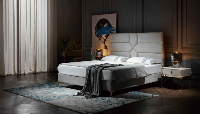 Lit de conception de luxe Rembourrage Lit double de l'hôtel Lits de mariage Chambre de sommeil 180x200cm