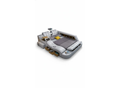 Lit de massage multifonctionnel Deluxe Lit d'hôtel en tissu avec LED USB Radio