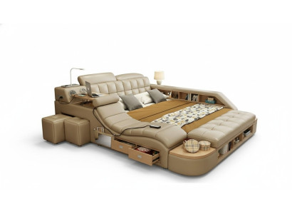 Lits multifonctions Lit en cuir de luxe Rembourrage de lit Fonction de massage d'hôtel moderne nouveau