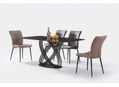Table de luxe en acier inoxydable Table à manger Salle à manger Tables de cuisine Design Métal