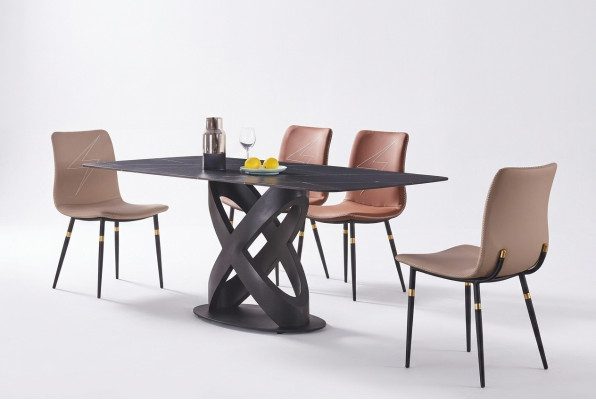 Meubles de table à manger en pierre moderne de luxe Luxe Conception de salle à manger de tables de table Cuisine nouvelle