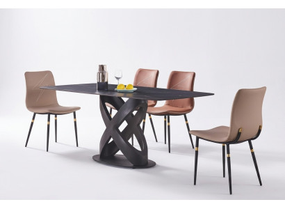 Meubles de table à manger en pierre moderne de luxe Luxe Conception de salle à manger de tables de table Cuisine nouvelle