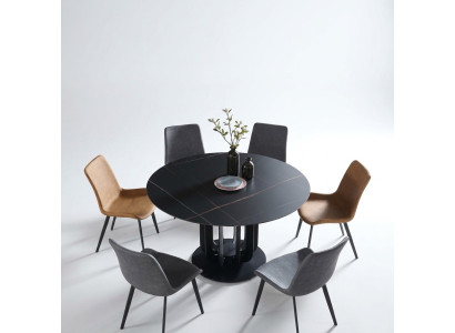Tables de luxe Table ronde Design rond en acier inoxydable Mobilier Salle à manger tables à manger nouveau
