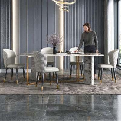 Table à manger de style moderne en marbre de luxe Meubles Tables Design de salle à manger Cuisine