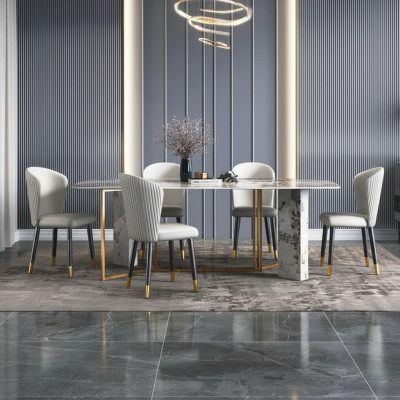 Table à manger de style moderne en marbre de luxe Meubles Tables Design de salle à manger Cuisine